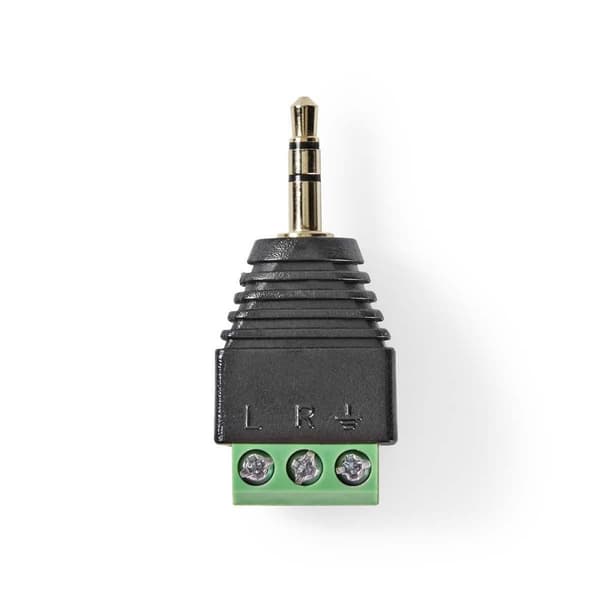 CCTV sikkerhed stik | 3-vejs terminalblok | 3,5 mm Jack han | Han | Grøn / Sort