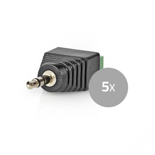 CCTV Security Connector | 3-veis terminalblokk | 3.5mm Jack Han | Hann | Grøn / Sort