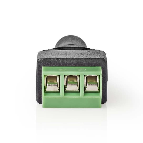 CCTV sikkerhed stik | 3-vejs terminalblok | 3,5 mm Jack-hun | Hun | Grøn / Sort