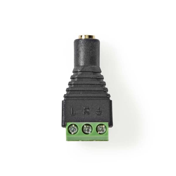 CCTV sikkerhed stik | 3-vejs terminalblok | 3,5 mm Jack-hun | Hun | Grøn / Sort