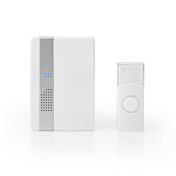 Trådløs ringeklokke Set | Nettstrøm drevet | 220 - 240 V AC 50 Hz | 1x CR2032 | Volum: 80 dB | Signalområde (siktelinje): 300 m | IP44 | Justerbar vol