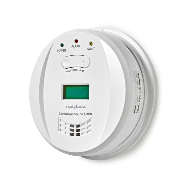 Kulilte alarm | Batteri | Batteri levetid op til: 5 År | Med pause-knap | Med testknap | 85 dB | Hvid