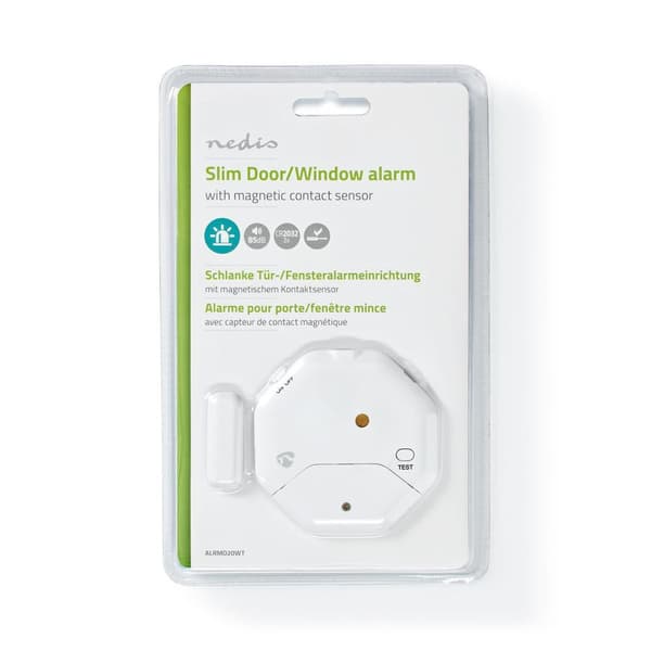 Dør Vindue Alarm | Magnetic Sensor | Batteri | 2x CR2032 | 85 dB | Hvid