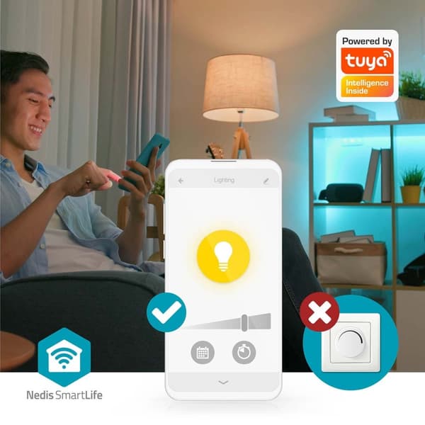 SmartLife Kattovalo | Wi-Fi | Lämpimästä kylmään valkoiseen | Pyöreä | Halkaisija: 52 mm | 360 lm | 2700 - 6500 K | IP20 | Energialuokka: F | Android™
