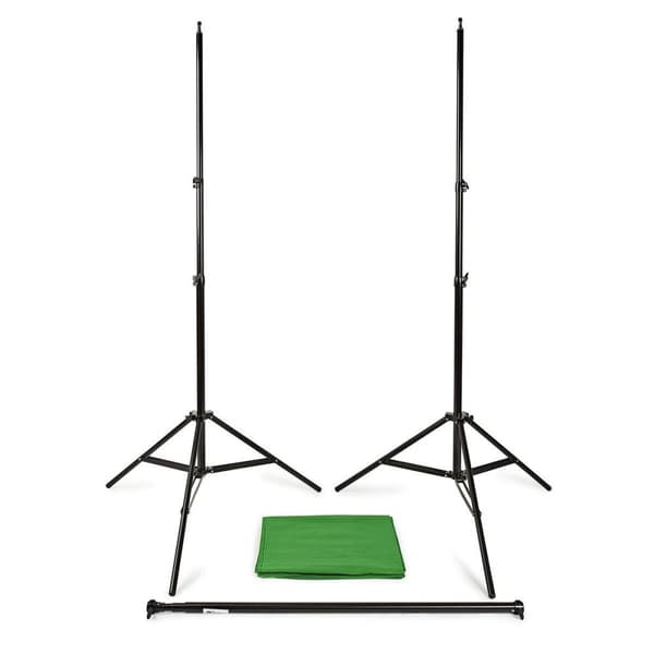 Photo Studio Backdrop Set | 1,90 x 2,95 m | Reiseveske inkludert | Stativ inkludert | Sort | 1 stk.