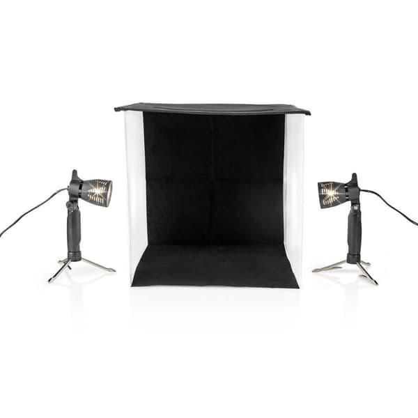 Photo Studio Kit | 400 lm | Brettbar | Bakgrunner inkludert | Reiseveske inkludert | Sort