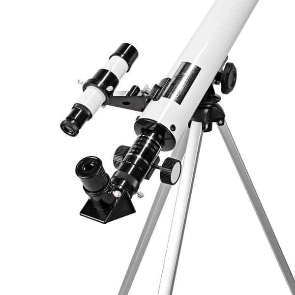 Teleskop | Blenderåpning: 50 mm | Brennvidde: 600 mm | Finderscope: 5 x 24 | Maksimal arbeidshøyde: 125 cm | Tripod | Hvit / Sort