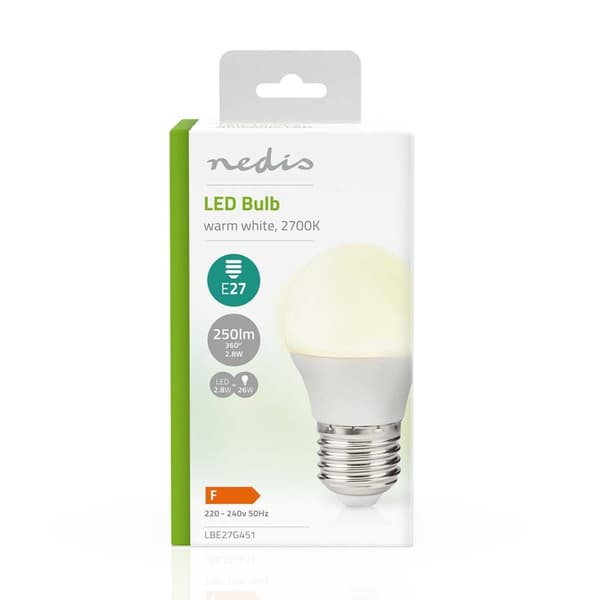 LED-lampa E27 | G45 | 2.8 W | 250 lm | 2700 K | Varm Vit | Retrostil | Matt | 1 st.