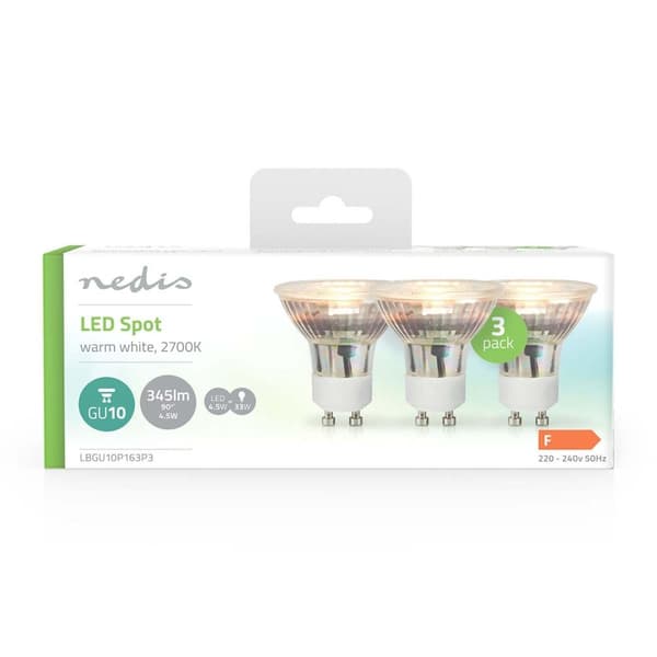 LED Lamppu GU10 | Spot | 4.5 W | 345 lm | 2700 K | Lämmin Valkoinen | Retrotyylinen | 3 kpl
