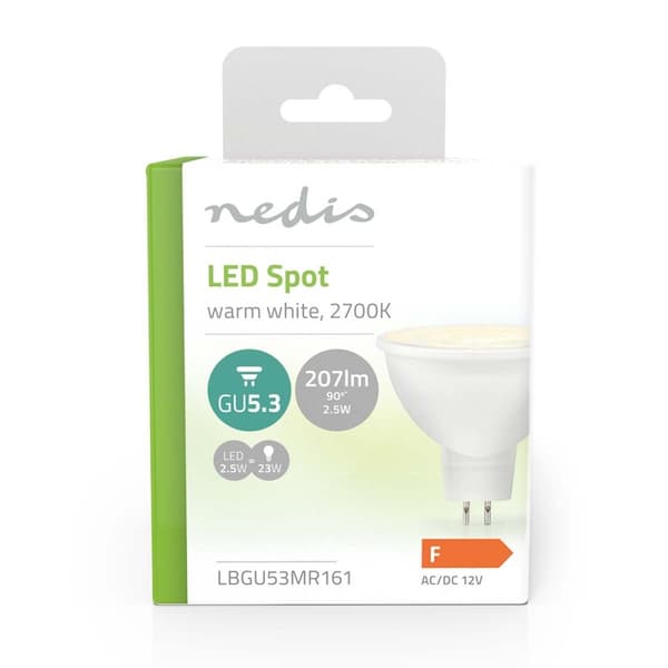 LED-lampa GU5.3 | Spot | 2.5 W | 207 lm | 2700 K | Varm Vit | Tydlig | Antal lampor i förpackning: 1 st.