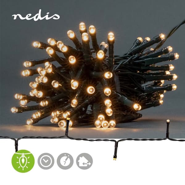 Julbelysning | Sträng | 96 LED's | Varm Vit | 7.20 m | Ljuseffekter: 7 | Inomhus eller Utomhus | Batteridriven