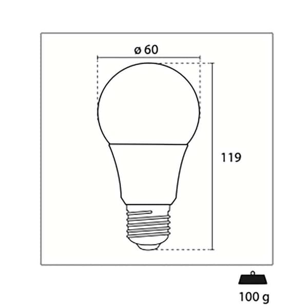 LED-Lampa E27 Glödlampa 12 W 1280 lm 3000 K