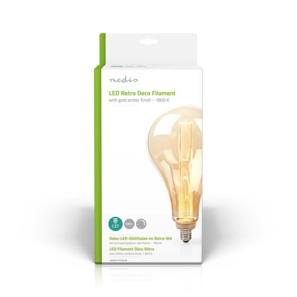 LED Glödlampa E27 | PS165 | 3.5 W | 120 lm | 1800 K | Dimbar | Med guld finish | Retrostil | 1 st.