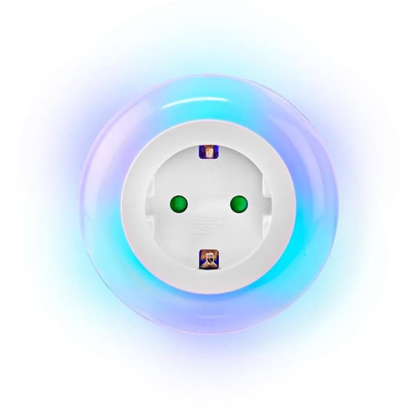 Plug-In LED Night Light | Dag/natt sensor | 3680 W | 10 lm | Blå / Grøn / Hvit