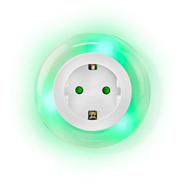 Plug-In LED Night Light | Dag/natt sensor | 3680 W | 10 lm | Blå / Grøn / Hvit