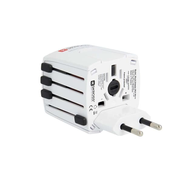 MUV USB (2xA) Kompakt 2-polet verdensrejseadapter med 2 integrerede USB-porte