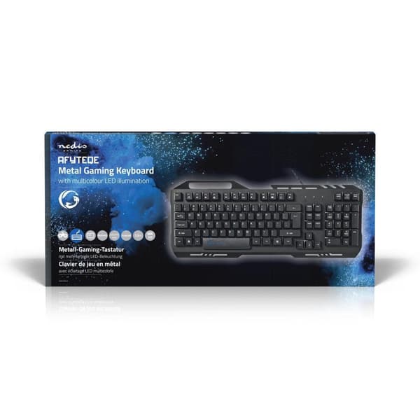 Wired Gaming Keyboard | USB 2.0 | Membrantaster | LED | US International | USA Layout | USB-Strøm | Strømkabel lengde: 1.50 m | Gaming