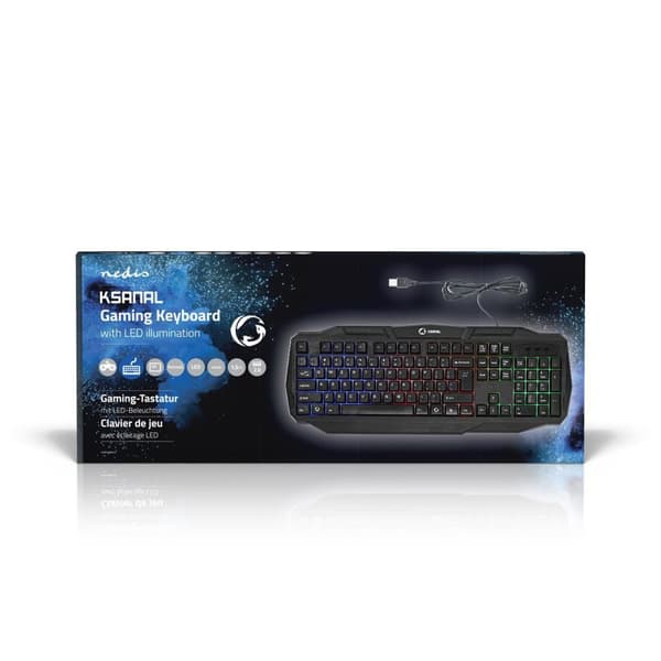 Wired Gaming Keyboard | USB 2.0 | Membrane Nøgler | LED | US international | US layout | USB Drevet | Strømkabellængde: 1.50 m | Gaming