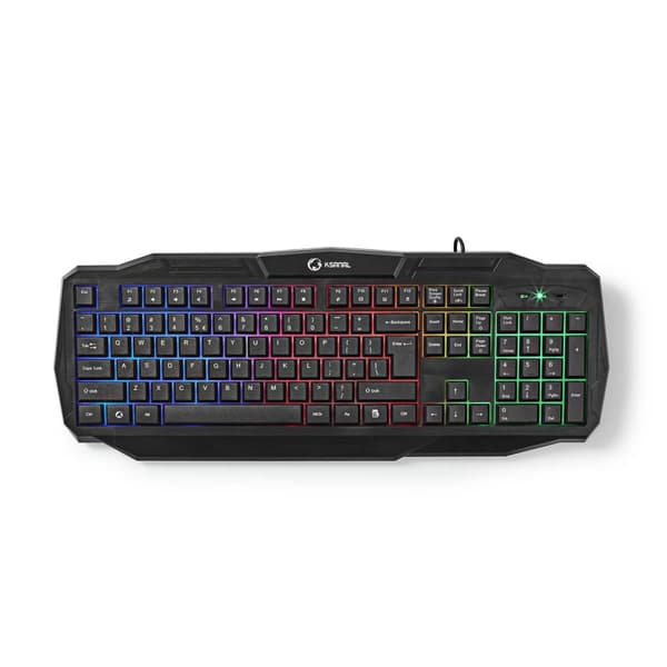 Wired Gaming Keyboard | USB 2.0 | Membrane Nøgler | LED | US international | US layout | USB Drevet | Strømkabellængde: 1.50 m | Gaming Sort