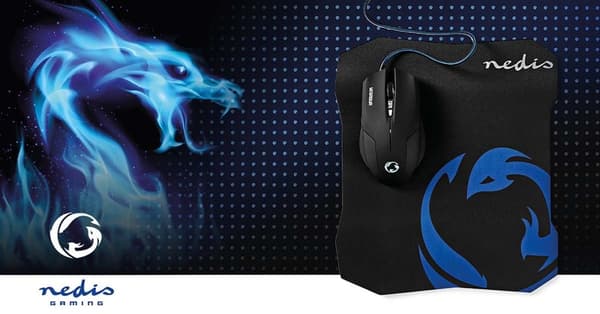Gaming Mus og Mussemåtte Sæt | Kabel | 800 / 1200 / 1600 dpi | Justerbar DPI | Antal knapper: 6 | Højrehåndet | 1.50 m | Normal Belysning