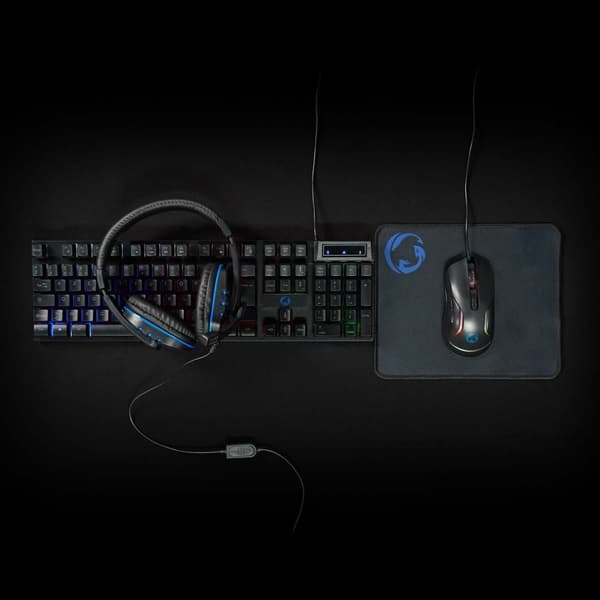 Gaming Combo Kit | 5-i-1 | Tastatur, headset, mus og musematte | Sort | AZERTY | FR Layout