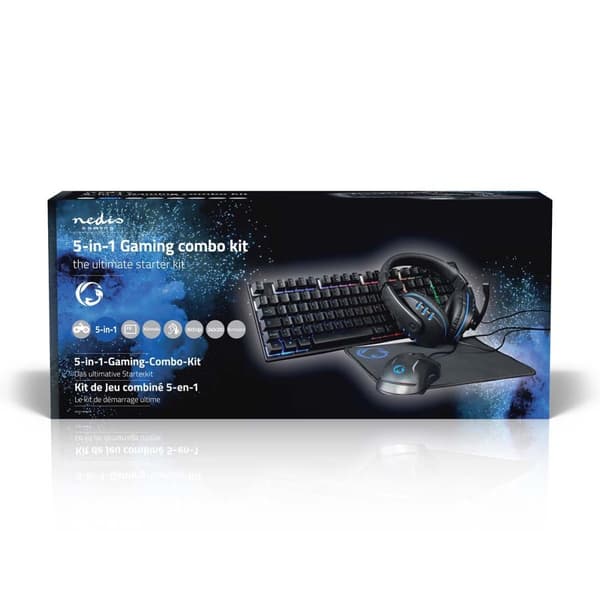 Gaming Combo Kit | 5-i-1 | Tastatur, headset, mus og musematte | Sort | AZERTY | FR Layout