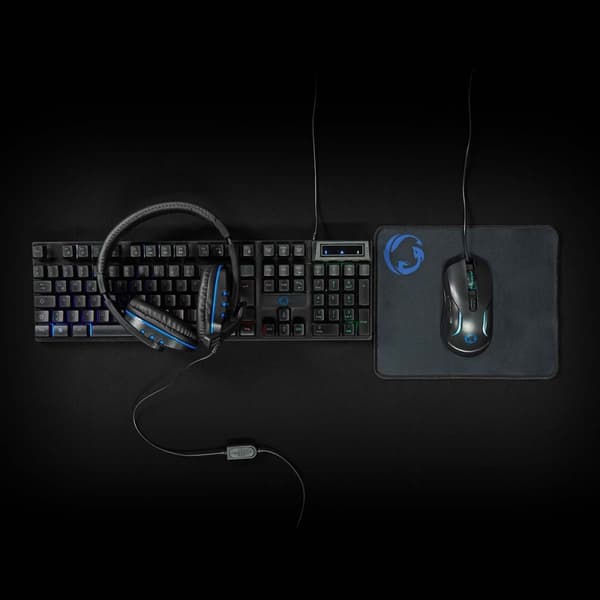 Gaming Combo Kit | 5-i-1 | Tastatur, headset, mus og musematte | Sort | QWERTZ | DE Layout