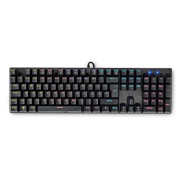 Wired Gaming Keyboard | USB Type-A | Mekaniske Taster | LED | Tysk | DE layout | USB Drevet | Strømkabellængde: 1.50 m | Gaming Sort