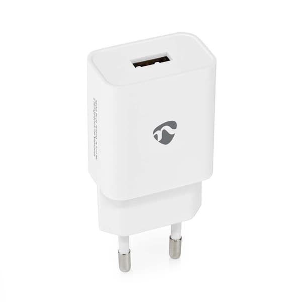 Väggladdare | 12 W | Snabbladdnings funktion | 1x 2.4 A A | Antal utgångar: 1 | USB-A | Utan kabel | Single Voltage Output Vit