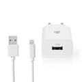 Miniatyrbillede 2 af 8: Vægoplader | 12 W | Hurtigopladningsfunktion | 1x 2.4 A A | Antal output: 1 | USB-A | Lightning 8-Pin (Loose) kabel | 1.00 m | Single Voltage Output