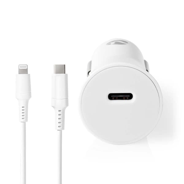 Billaddare | 20 W | 1.67 / 2.22 / 3.0 A | Antal utgångar: 1 | Port typ: USB-C™ | Lightning 8-Pin (Lös) Kabel | 1.0 m | Automatiskt val av Spänning