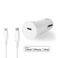 Miniatyrbild 1 av 9: Billaddare | 20 W | 1.67 / 2.22 / 3.0 A | Antal utgångar: 1 | Port typ: USB-C™ | Lightning 8-Pin (Lös) Kabel | 1.0 m | Automatiskt val av Spänning