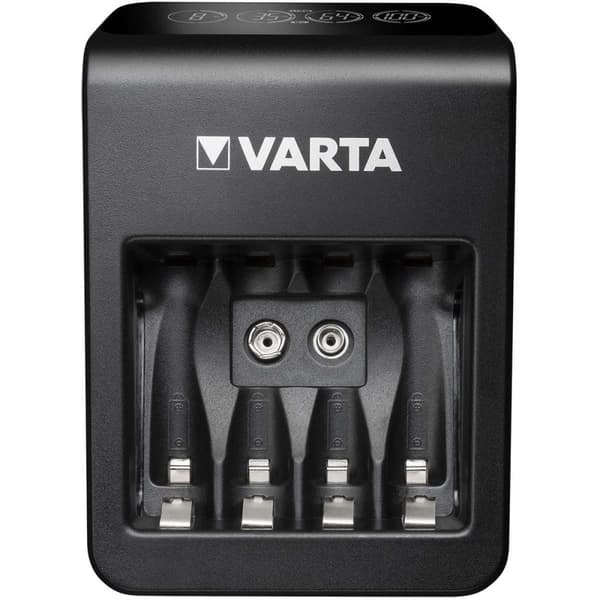 NiMH LCD-stikoplader+ (AA, AAA & 9 Volt) inklusive 4x AA 2100 mAh