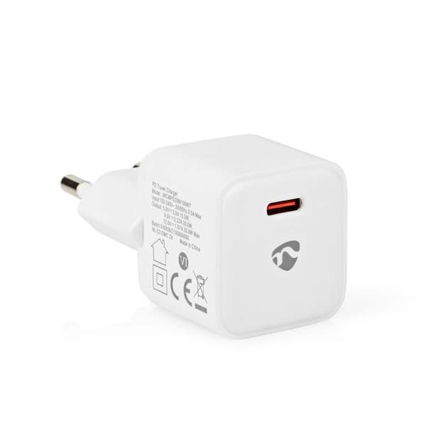 Väggladdare | 20 W | Snabbladdnings funktion | 1.67 A / 2.22 A / 3.0 A | Antal utgångar: 1 | USB-C™ | Automatiskt val av Spänning