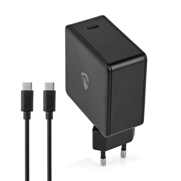 Vægoplader | 65 W | Hurtigopladningsfunktion | 3.0 / 3.25 A A | Antal output: 1 | USB-C™ | Type-C™ | 2.00 m | Automatisk Valgt Spænding Sort