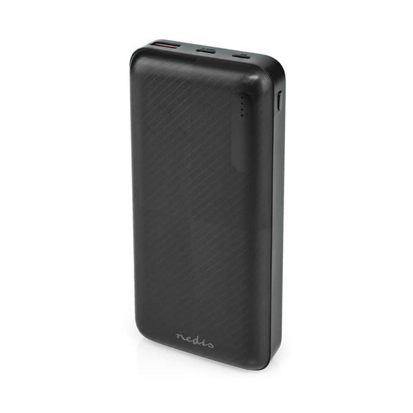 Power Bank | 20000 mAh | 1.5 / 2.0 / 3.0 A | Antall utganger: 2 | Utgangstilkobling: 1x USB-A / 1x USB-C™ | Inngangstilkobling: 1x Micro USB / 1x USB- Sort