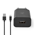 Miniatyrbild 2 av 4: Väggladdare | 5 W | Snabbladdnings funktion | 1.0 A A | Antal utgångar: 1 | USB-A | Micro USB (Lös) Kabel | 1.00 m | Single Voltage Output
