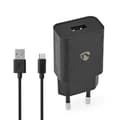 Miniatyrbild 1 av 4: Väggladdare | 5 W | Snabbladdnings funktion | 1.0 A A | Antal utgångar: 1 | USB-A | Micro USB (Lös) Kabel | 1.00 m | Single Voltage Output