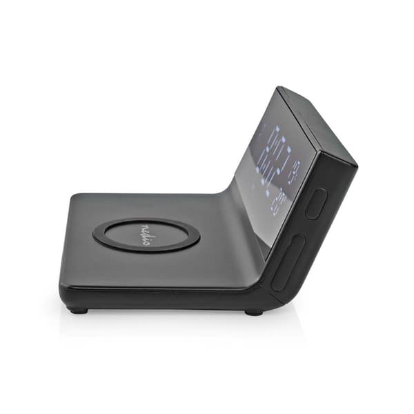 Alarm clock wireless charger | Qi sertifisert | 5 / 7.5 / 10 / 15 W | USB-A Han | 2 Alarmtider | slumrefunksjon
