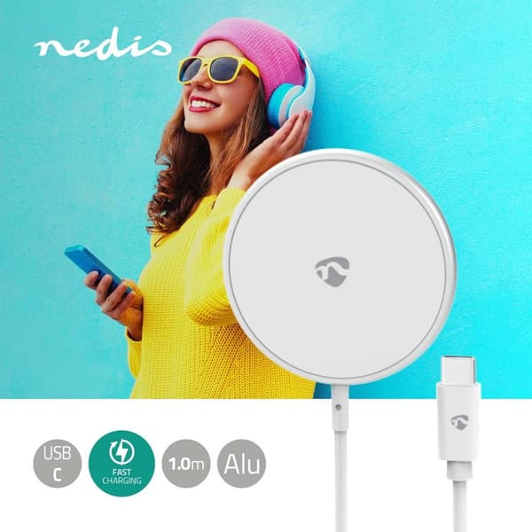 Trådløs lader | 5 / 7.5 / 10 / 15 W | 1.0 / 1.1 / 1.67 / 2 A | Inkludert kabel | USB Type-C™ | 1.00 m