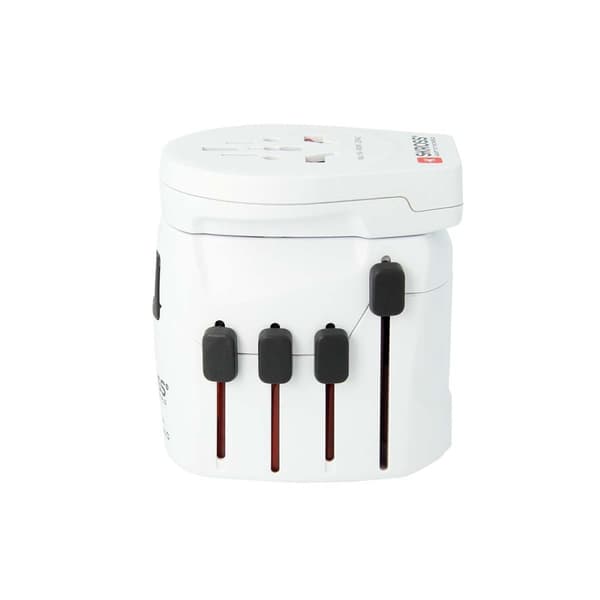 Den kraftfulde 3-polede verdensrejseadapter til rejsende fra hele verden med USB-port