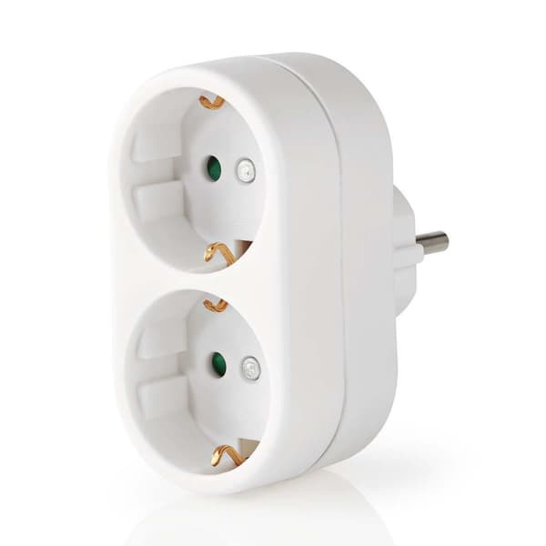 Virtapistoke Jakaja | Tyyppi F (CEE 7/7) | 250 V AC 50 Hz | Maadoitettu virtaliitin / Tyyppi F (CEE 7/7) | 250 V AC 50/60 Hz | 16.0 A | 3500 W | Valko