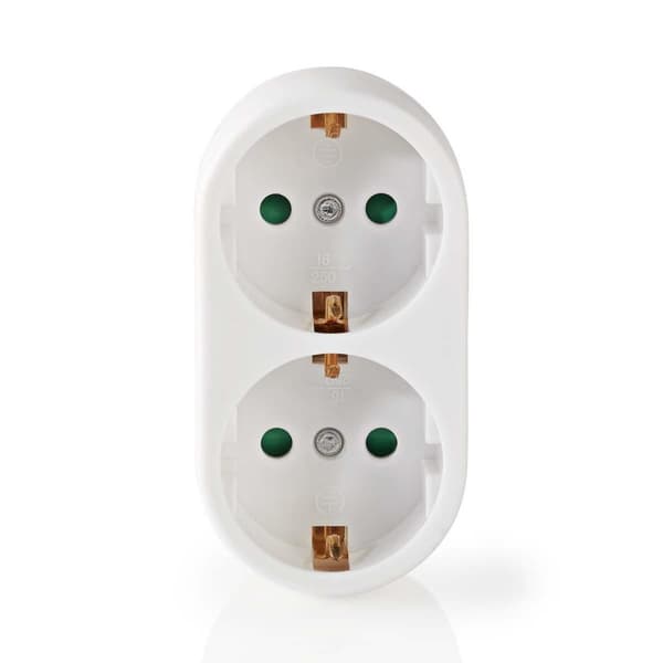 Virtapistoke Jakaja | Tyyppi F (CEE 7/7) | 250 V AC 50 Hz | Maadoitettu virtaliitin / Tyyppi F (CEE 7/7) | 250 V AC 50/60 Hz | 16.0 A | 3500 W | Valko