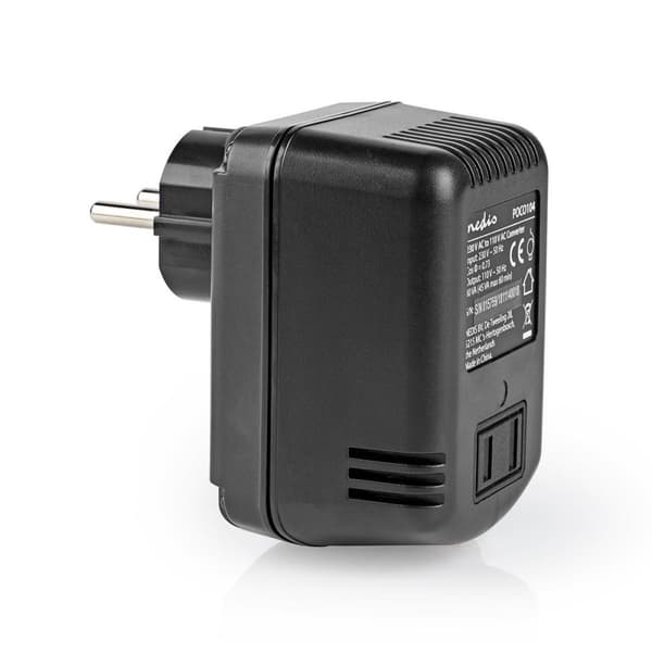 Strøm Converter | Nettstrøm drevet | 230 V AC 50 Hz | 45 W | Jordet kontakt | Sort