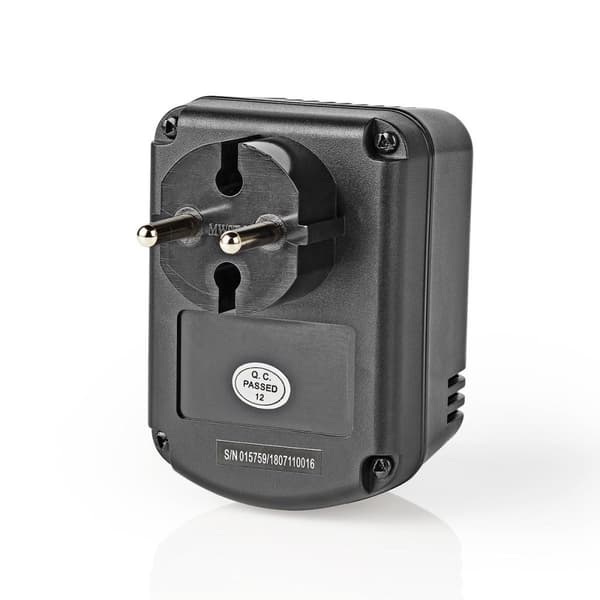 Strøm Converter | Nettstrøm drevet | 230 V AC 50 Hz | 45 W | Jordet kontakt | Sort
