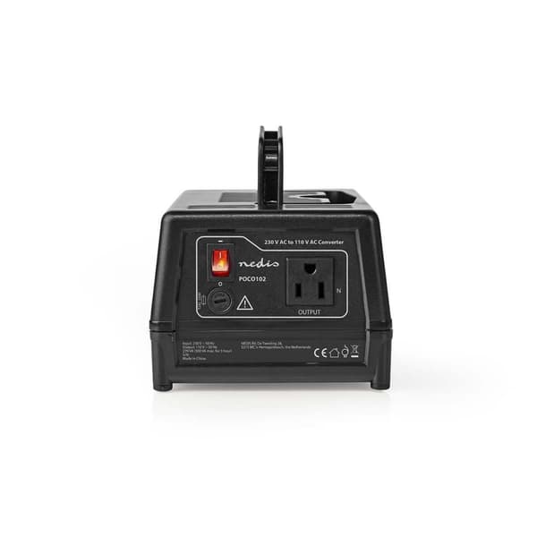 Strøm Converter | Nettstrøm drevet | 230 V AC 50 Hz | 300 W | Jordet kontakt | Sort