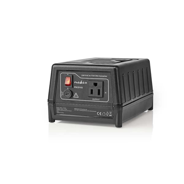 Strøm Converter | Nettstrøm drevet | 230 V AC 50 Hz | 300 W | Jordet kontakt | Sort