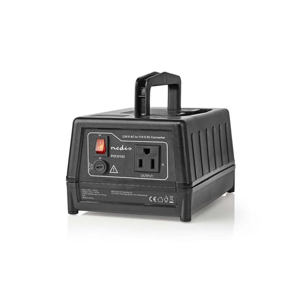 Strøm Converter | Nettstrøm drevet | 230 V AC 50 Hz | 300 W | Jordet kontakt | Sort
