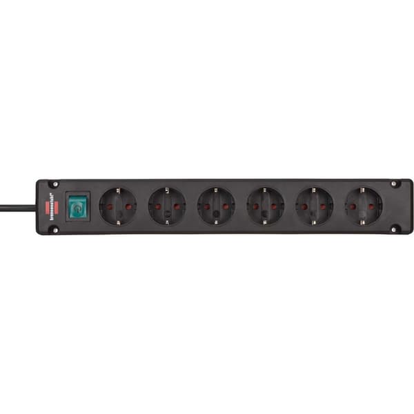 Bremounta jatkopistoke 6-suuntainen musta 3,00 m H05VV-F 3G1.5 TYPE F