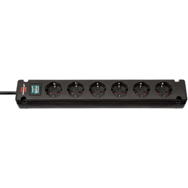 Bremounta jatkopistoke 6-suuntainen musta 3,00 m H05VV-F 3G1.5 TYPE F